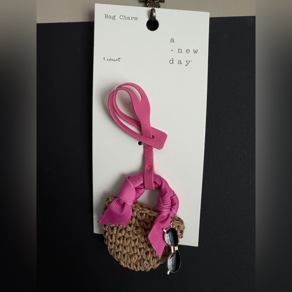 A New Day Accessories - Bag charm, Wicker Basket and Sunglasses. New